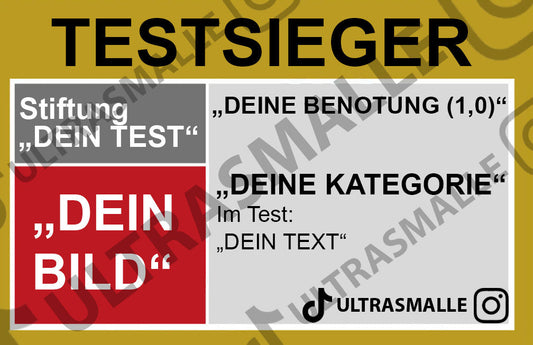 Sticker "Testsieger Vorlage"